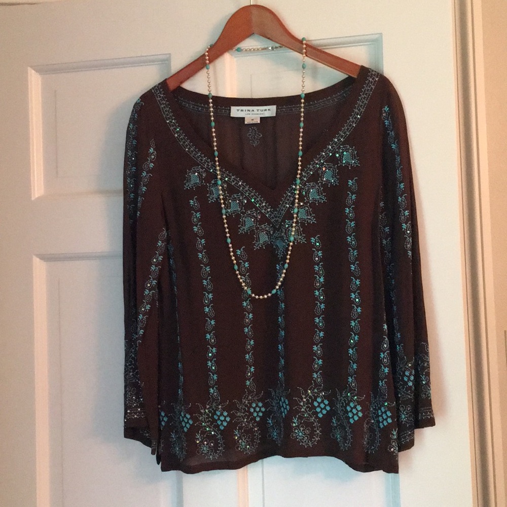 Trina Turk embroidered blouse